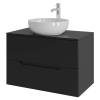 Тумба с раковиной Orange Line Li-80TubMDF+B07-420W черная матовая, 80.5 см
