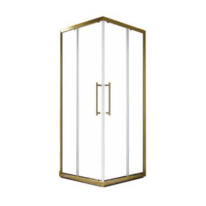 Душевой уголок Veconi Premium Trento PTC-20G 100x80, профиль брашированное золото, стекло прозрачное
