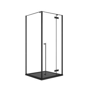 Душевой уголок Cezares LINER-A-1-90-C-NERO-R профиль черный, стекло прозрачное, 90x90x195