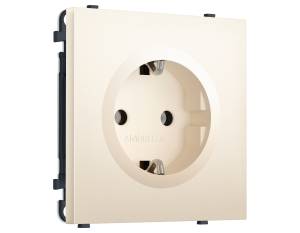 Комплект механизма электрической розетки с заземлением Ambrella Volt Sigma MS246010 жемчужно-кремовый