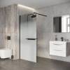 Душевая перегородка Niagara Nova NG-582-90BLACK профиль черный матовый, стекло белый градиент, 90x200 фото 4