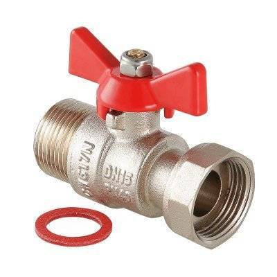 Кран шаровой VALTEC с накидной гайкой и наружной резьбой 1