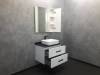 Тумба с раковиной Comforty Амстердам 75 00-00004668 белая с черной матовой столешницей раковина T-Y9378 фото 4
