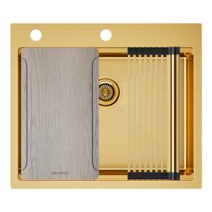 Мойка кухонная Paulmark Kroner-Multi Sink 59 PM685951-BG брашированное золото, 51x59