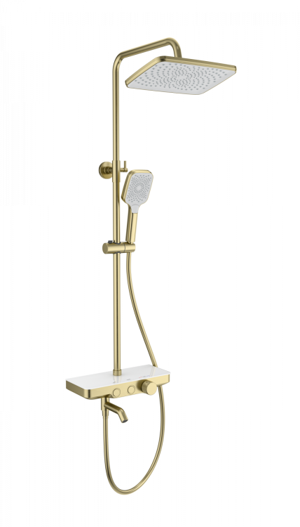 Душевая стойка Wonzon & Woghand WW-B3099-A-BG с термостатом, золото