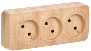 Розетка 3-местная IEK Glory ERH30-K34-10 сосна