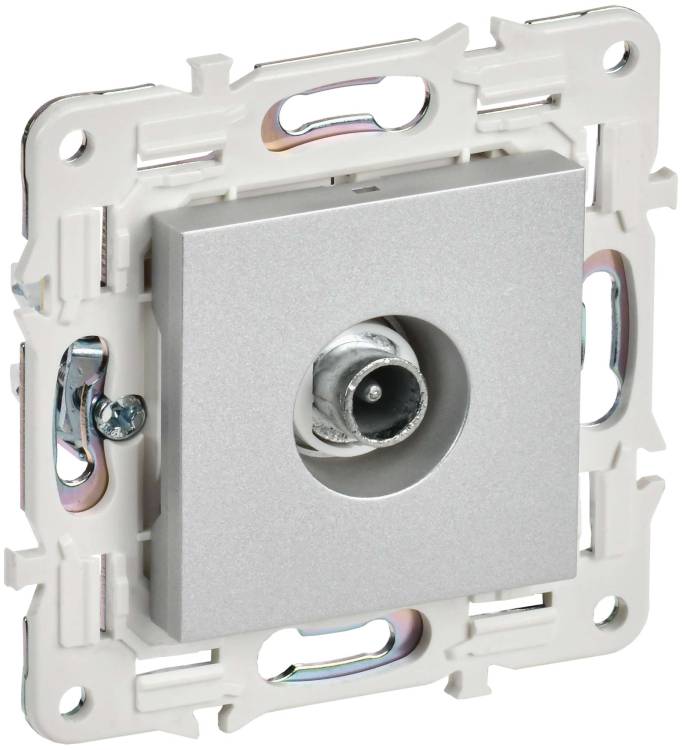 ТВ-розетка проходная IEK Skandy SK-A10-P-K23 серебряный