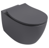Унитаз подвесной Isvea Sentimenti Neo 10AR02010SV-2C безободковый, сиденье с микролифтом, антрацит матовый