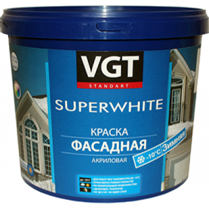 VGT SUPERWHITE ВД-АК-1180 КРАСКА ФАСАДНАЯ ЗИМНЯЯ для работ при отрицательных температурах (15кг)