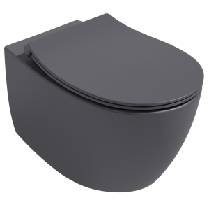 Унитаз подвесной Isvea Sentimenti Neo 10AR02010SV-2C безободковый, сиденье с микролифтом, антрацит матовый