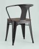 Набор из 4 стульев Stool Group Tolix Arm Wood YD-H440AR-W LG-01 X4 черный глянцевый, темное дерево фото 7
