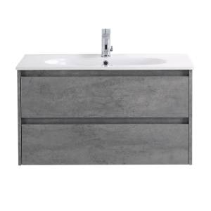 Тумба под раковину Belbagno Kraft KRAFT-900-2C-SO-CG 90x46x50 Cemento Grigio подвесная с двумя выкатными ящиками