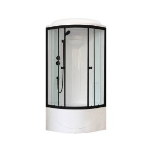 Душевая кабина Royal Bath BK RB90BK1-T-BL профиль черный, стекло прозрачное, 90x90x217
