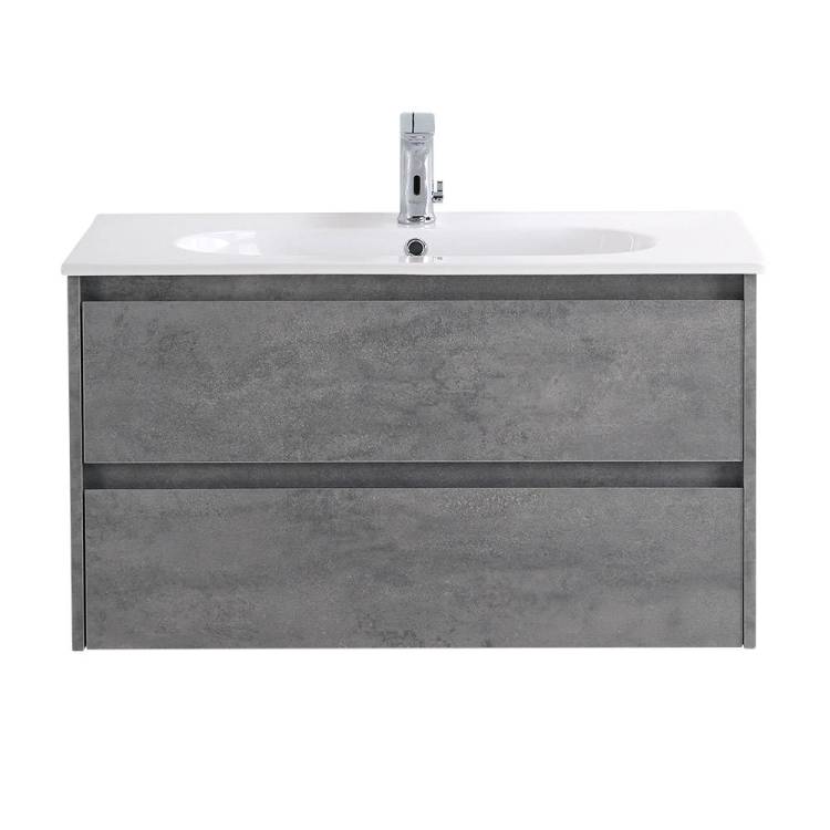 Тумба под раковину Belbagno Kraft KRAFT-900-2C-SO-CG 90x46x50 Cemento Grigio подвесная с двумя выкатными ящиками