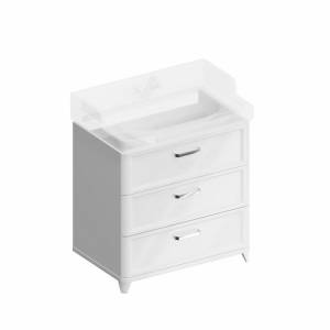 Тумба под раковину Kerama Marazzi Pompei PO.M.80.3\WHT белая глянцевая, 80 см