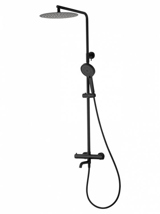 Душевая стойка Wonzon & Woghand WW-88739903-MB с термостатом, черный