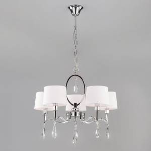 Подвесной светильник Eurosvet Madera 10127/5 хром/прозрачный хрусталь Strotskis Smart (10093/5)