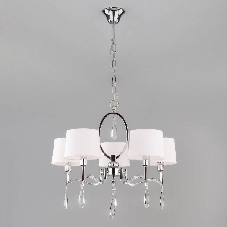 Подвесной светильник Eurosvet Madera 10127/5 хром/прозрачный хрусталь Strotskis Smart (10093/5)