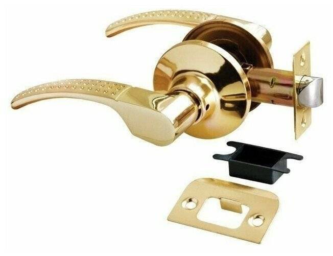 Дверная ручка Rucetti HK-04 SG/GP Без фиксатора матовое золото/золото