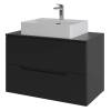 Тумба с раковиной Orange Line Li-80TubMDF+B04-500W черная матовая, 80.5 см