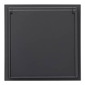 Розетка в сборе IP44 Rikett Standart 35946 MB черный сатин