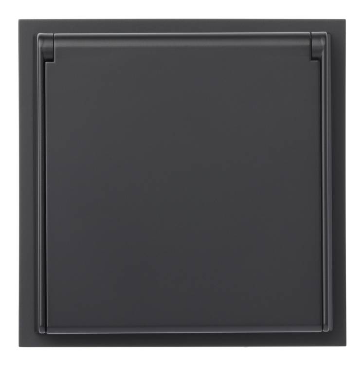 Розетка в сборе IP44 Rikett Standart 35946 MB черный сатин