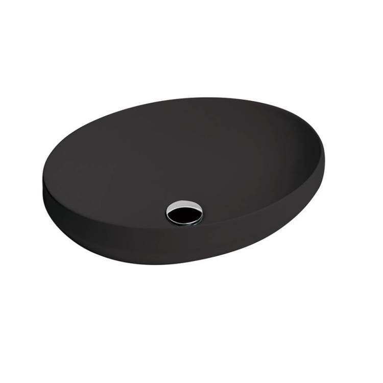 Раковина накладная AXA Decus 8510007 овальная 500х350х150мм, Black Matt