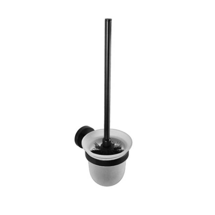 Ершик SAPHO X-ROUND BLACK настенный, стекло матовое с держателем, черный