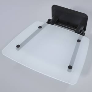 Сиденье для душа Black&White SN-0883B 0883000B складное, настенное, черный матовый