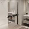 Душевая перегородка Vincea Walk in VSW-1HR100MRB профиль черный, стекло зеркальное, 100x200