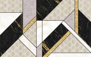 3D Фотообои Artegrafico «Каменная аппликация с золотом» KK-023 канвас