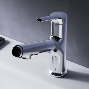 Смеситель для раковины AM.PM X-Joy F85B02900 с вытяжным изливом, хром