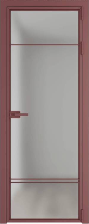 Межкомнатная дверь Profil Doors 4 AX цвет профиля Красный антрацит, стекло безопасное 6 мм матовое 600x2000