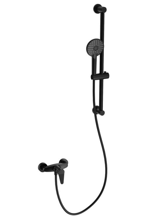 Смеситель для душа Wonzon & Woghand WW-AE3103-MB с гарнитуром, черный матовый