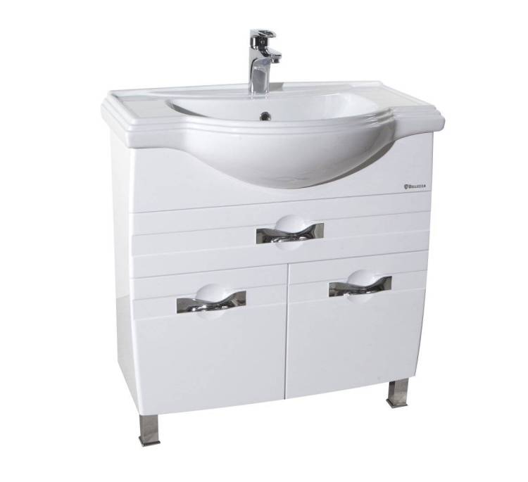 Тумба с раковиной Bellezza Абрис 80 1 ящ. Белый
