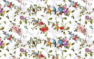 3D Фотообои Artegrafico «Колибри на ветвях с цветами» PRV-030 песок