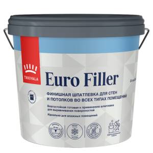 Шпатлевка влагостойкая Tikkivala Euro Filler 2.5 л