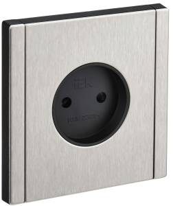 Розетка 1-местная с защитными шторками IEK Forte&Piano FP-R13-10-M-K50 никель