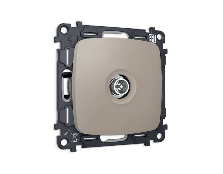 Комплект механизма TV розетки оконечной Ambrella Volt MO MO373005 серо-бежевый матовый