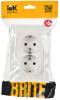 Розетка 2-местная с заземлением IEK Brite BR-R21-16-K01-F белый фото 3