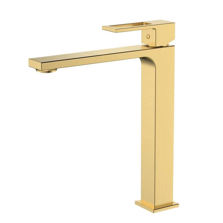 Смеситель для раковины DQ Dortmund DA1712007 высокий, золото матовое