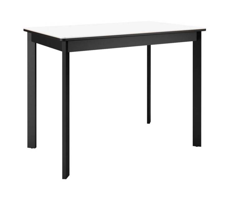 Стол Дик DikLine LK90 00-00075472 mono white, подстолье черное, опоры черные 90(130)x65x76