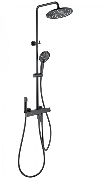 Душевая стойка Wonzon & Woghand WW-B3094-MB с термостатом, черный