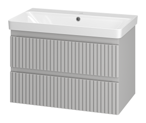 Тумба с раковиной Brevita Виктори УТ000025790 Серый шелк, 80 см