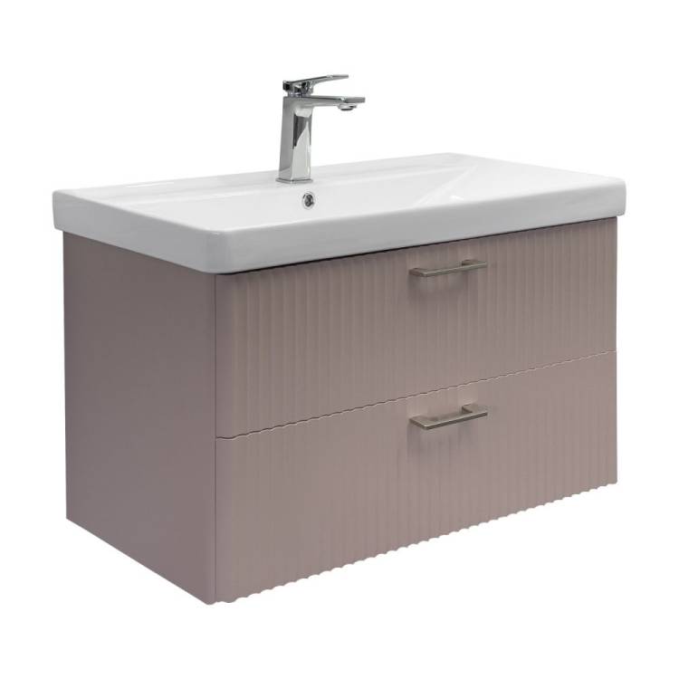 Тумба с раковиной Comforty Ангара-90П 00-00021036 подвесная, дуб латте