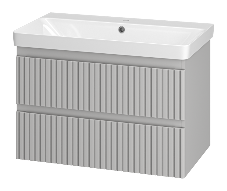 Тумба с раковиной Brevita Виктори УТ000025790 Серый шелк, 80 см