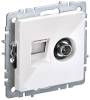 ТВ-розетка+Ethernet RJ45 IEK Brite BR-AK20-1-K01 белый
