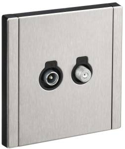 ТВ-розетка TV+SAT IEK Forte&Piano FP-AF20-O-M-K50 никель