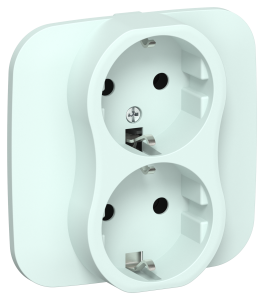 Розетка 2-местная с заземлением IEK Flite FI-R21A-16-K94 холодный лед