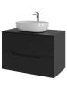 Тумба с раковиной Orange Line Li-80TubMDF+B05-480W черная матовая, 80.5 см фото 2